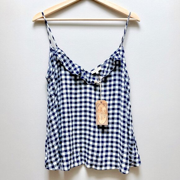 Fat Face Tops - NWT Fat Face Navy Gingham Cottagecore Camisole